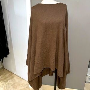 Donna Karan Chocolate 100% cashmere sweater/poncho